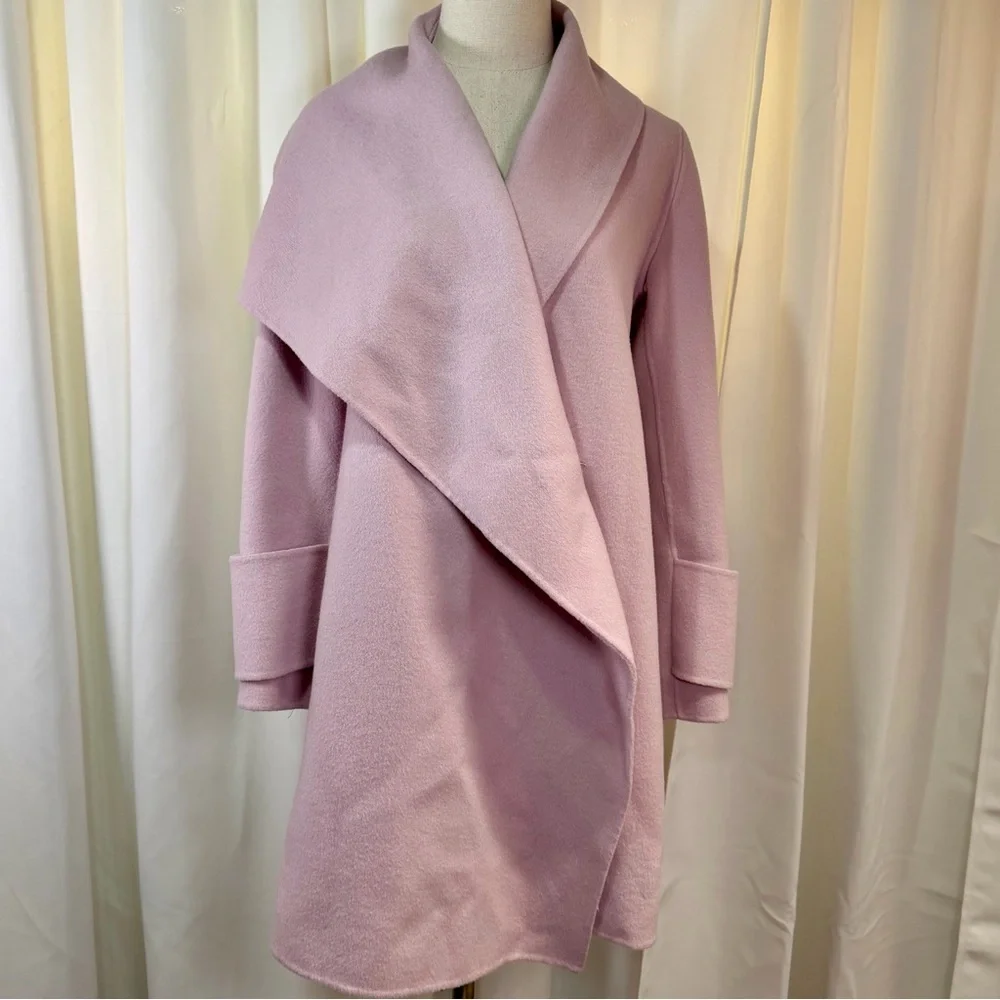 Vince ‘Drape Front Wool Coat’ in “Orchid” Lilac Purple / Light Pink Size Medium - Picture 6 of 16